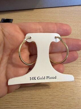 14K Gold Plated Hoop Earrings - Elegant Gold Women Jewelry